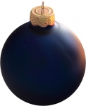  Χριστουγεννιάτικη γυάλινη μπάλα μπλε μαύρη ματ 10εκ 