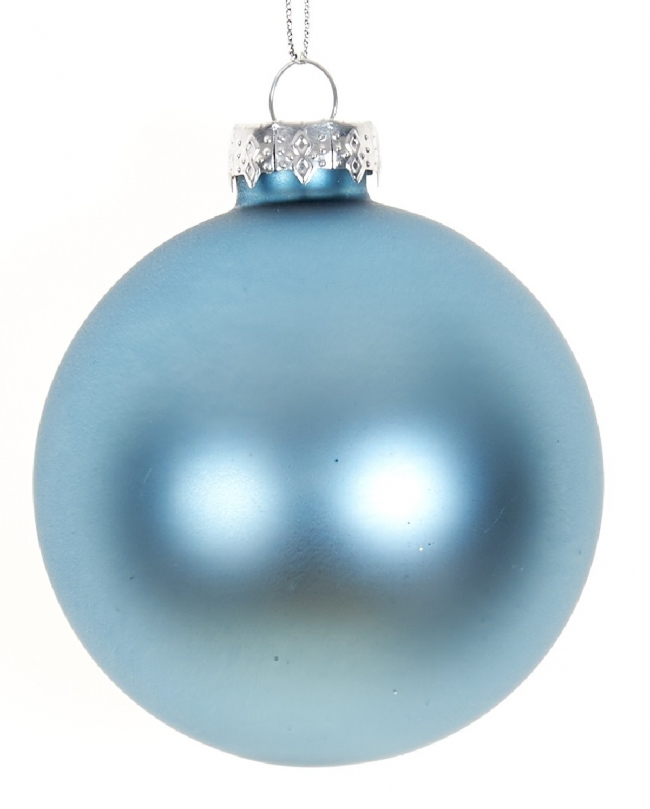  Γυάλινη χριστουγεννιάτικη μπαλα Matte Blue Dawn 10cm από την εταιρία Epilegin. 