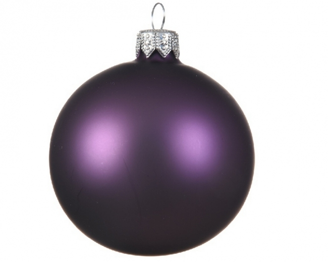  Γυάλινη χριστουγεννιάτικη μπάλα Matte Dark Purple 8cm από την εταιρία Epilegin. 