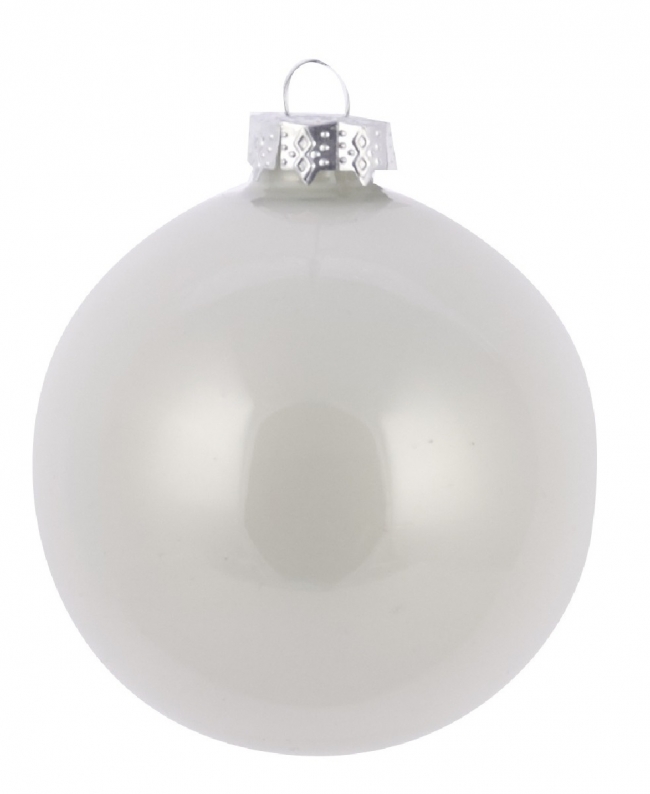  Γυάλινη χριστουγεννιάτικη μπαλα Pearl Winter White 10cm από την εταιρία Epilegin. 