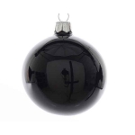  Γυάλινη χριστουγεννιάτικη μπαλα Total Black γυαλιστερή 10εκ 