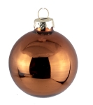  Χριστουγεννιάτικη γυάλινη μπάλα χάλκινη γυαλιστερή 10εκ 