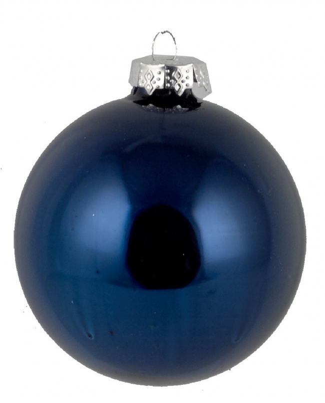  Γυάλινη χριστουγεννιάτικη μπαλα Glossy Night Blue 10cm από την εταιρία Epilegin. 