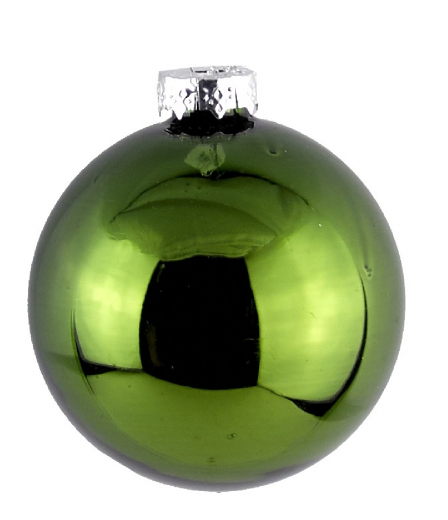  Γυάλινη χριστουγεννιάτικη μπάλα Glossy Pine Green 8cm από την εταιρία Epilegin. 