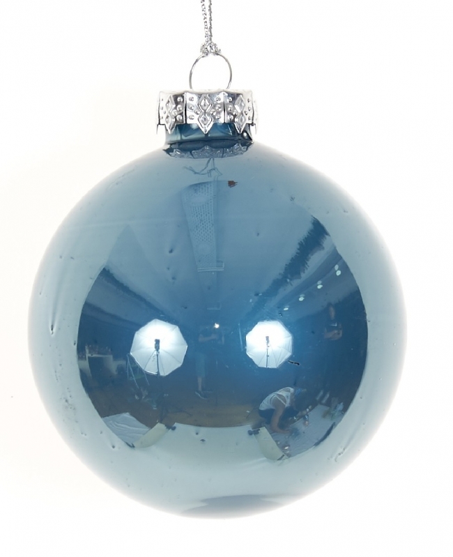  Γυάλινη χριστουγεννιάτικη μπαλα Glossy Blue Dawn 10cm από την εταιρία Epilegin. 