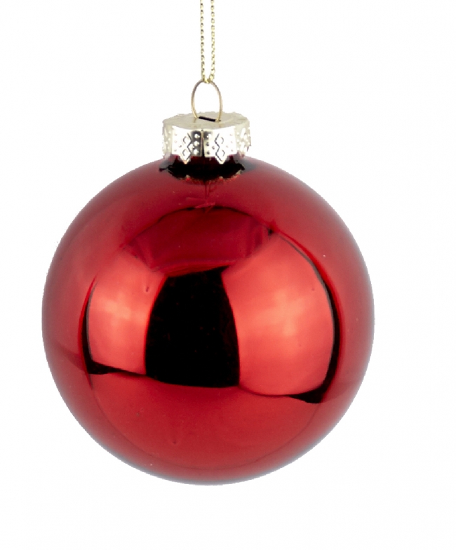  Γυάλινη χριστουγεννιάτικη μπάλα Glossy Christmas Red 10cm από την εταιρία Epilegin. 