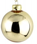  Γυάλινη χριστουγεννιάτικη μπάλα Glossy light gold 8cm 