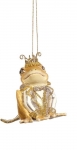  Χριστουγεννιάτικος κρεμαστός βάτραχος πρίγκιπας χρυσός 10εκ 