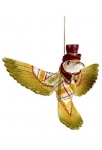  Χριστουγεννιάτικο κρεμαστό διακοσμητικό πουλί κόκκινο-χρυσό 9,5εκ 
