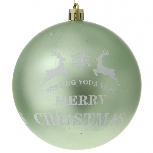  Χριστουγεννιάτικη πλαστική μπάλα με ελάφια βεραμάν 8εκ από την εταιρία Epilegin. 