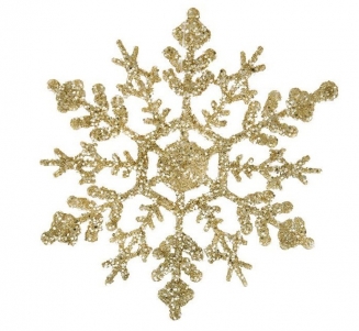 Χριστουγεννιάτικη πλαστική διακοσμητική νιφάδα χρυσή με glitter 