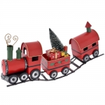  Χριστουγεννιάτικο μεταλλικό τραίνο με δώρα κόκκινο 63x13x27 
