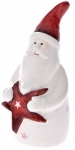  Χριστουγεννιάτικος κεραμικός άγιος Βασίλης λευκός με κόκκινο αστέρι 7Χ613εκ 
