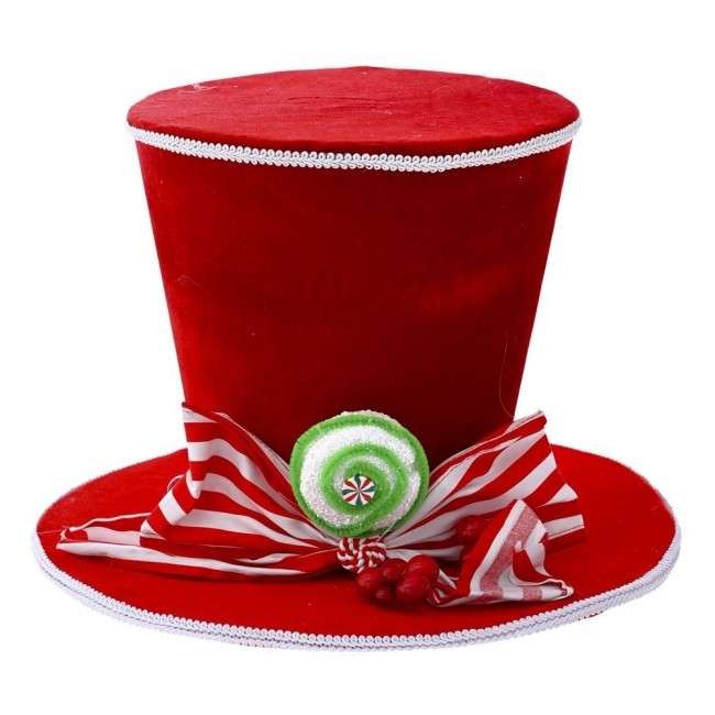  Χριστουγεννιάτικο διακοσμητικό καπέλο κόκκινο με ριγέ φιόγκο 35Χ24εκ από την εταιρία Epilegin. 