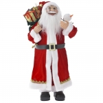  Χριστουγεννιάτικος διακοσμητικός Άγιος Βασίλης με δώρα κόκκινος-λευκός 80εκ 