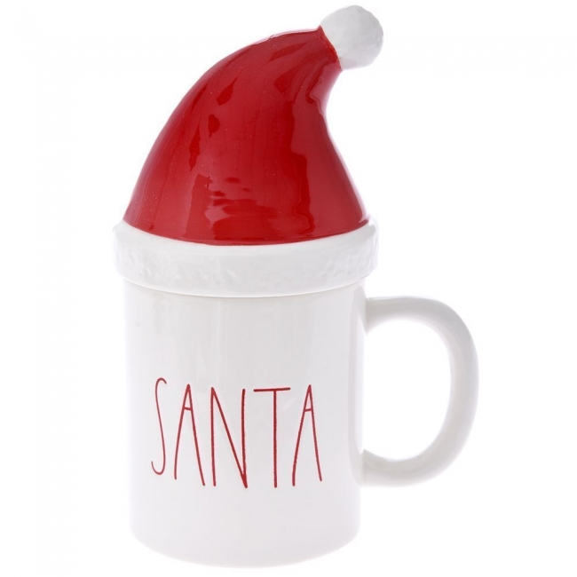  Χριστουγεννιάτικη κεραμική κούπα με καπάκι santa λευκή 15Χ22εκ από την εταιρία Epilegin. 