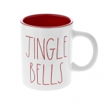  Χριστουγεννιάτικη κεραμική κούπα jingle bells λευκή 11Χ10εκ 