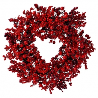 Χριστουγεννιατικο στεφάνι με κόκκινα berries 50εκ