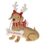  Χριστουγεννιάτικο polyresin σκυλάκι merry christmas 18Χ9Χ20εκ 