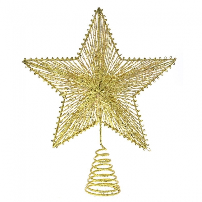  Χριστουγεννιάτικο μεταλλικό αστέρι κορυφή δέντρου χρυσή 30Χ25εκ από την εταιρία Epilegin. 