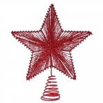  Χριστουγεννιάτικο μεταλλικό αστέρι κορυφή δέντρου κόκκινη 30Χ25εκ 