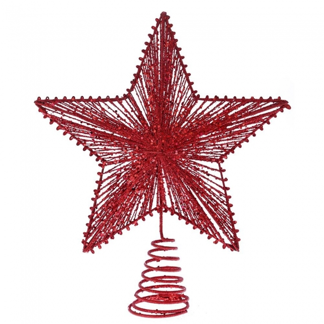  Χριστουγεννιάτικο μεταλλικό αστέρι κορυφή δέντρου κόκκινη 30Χ25εκ από την εταιρία Epilegin. 
