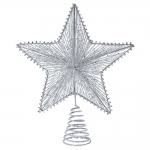  Χριστουγεννιάτικο μεταλλικό αστέρι κορυφή δέντρου ασημί 30Χ25εκ 