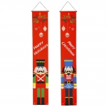  Χριστουγεννιάτικο υφασμάτινο πανό σετ 2 τεμ κόκκινα στρατιώτες 30Χ180εκ 