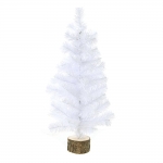  Χριστουγεννιάτικο δέντρο 60εκ λευκό σε ξύλινη βάση 