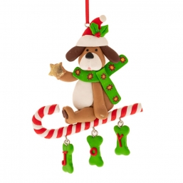 Χριστουγεννιάτικο polyresin κρεμαστό στολίδι Σκυλάκι σε ζαχαρωτό 9x10,5εκ από την εταιρία Epilegin. Χριστουγεννιάτικο polyresin κρεμαστό στολίδι Σκυλάκι σε ζαχαρωτό 9x10,5εκ από την εταιρία Epilegin.