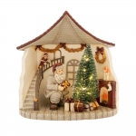   polyresin "Santa`s room"  led  21,5x14x21,5 
