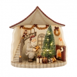  polyresin Santa`s room  led  21,5x14x21,5    Epilegin.