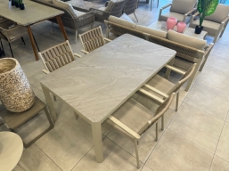 Τραπεζαρία 5pcs Eva Rope & Ceramic Glass Atelina Light Grey από την εταιρία Epilegin. Τραπεζαρία 5pcs Eva Rope & Ceramic Glass Atelina Light Grey από την εταιρία Epilegin.