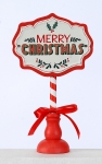  Χριστουγεννιάτικη μεταλλική πινακίδα κόκκινη με γράμματα 12εκ 