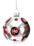  Χριστουγεννιάτικη γυάλινη μπάλα ασημί κόκκινη πουά 10εκ 