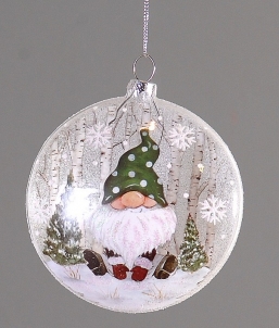 Χριστουγεννιάτικη γυάλινη διάφανη μπαλα πλακέ νάνος πράσινος 10εκ από την εταιρία Epilegin. Χριστουγεννιάτικη γυάλινη διάφανη μπαλα πλακέ νάνος πράσινος 10εκ από την εταιρία Epilegin.