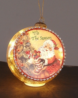 Χριστουγεννιάτικη γυάλινη μπάλα χρυσή με Άγιο Βασίλη Is the Season 14εκ από την εταιρία Epilegin. Χριστουγεννιάτικη γυάλινη μπάλα χρυσή με Άγιο Βασίλη Is the Season 14εκ από την εταιρία Epilegin.