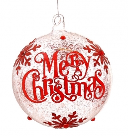 Χριστουγεννιάτικη γυάλινη μπάλα Merry Christmas διάφανη 15εκ από την εταιρία Epilegin. Χριστουγεννιάτικη γυάλινη μπάλα Merry Christmas διάφανη 15εκ από την εταιρία Epilegin.