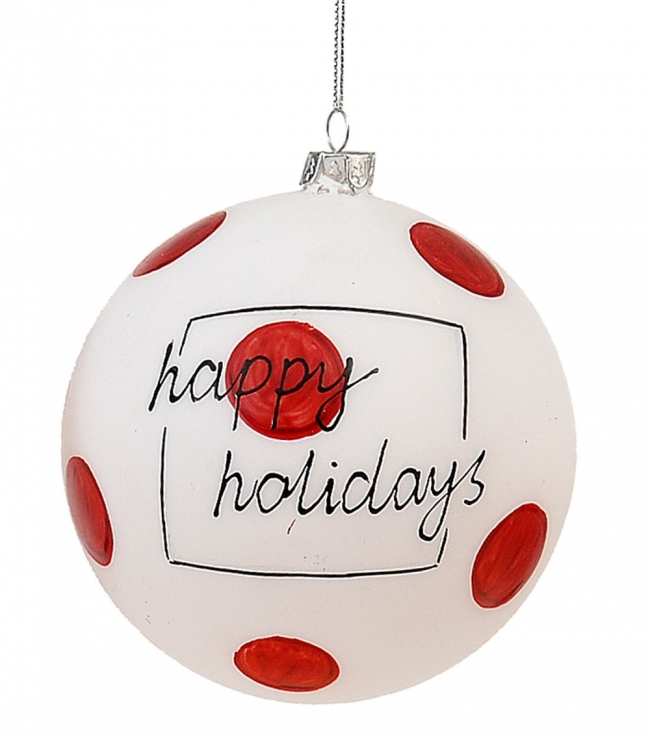  Χριστουγεννιατικη μπαλα γυάλινη "Happy Holidays" 12εκ                                        από την εταιρία Epilegin. 