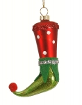  Χριστουγεννιάτικη γυάλινη κρεμαστή μπότα πολύχρωμη 10εκ 