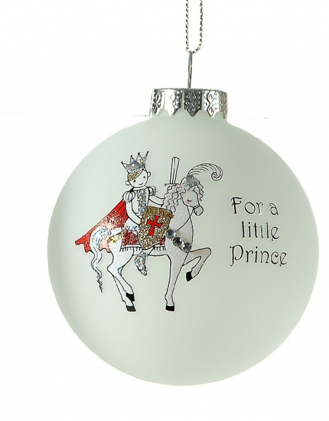  Χριστουγεννιάτικη γυάλινη μπάλα λευκη `Little Princess`  8εκ από την εταιρία Epilegin. 