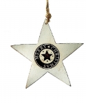  Χριστουγεννιατικο ξύλινο διακοσμητικο κρεμαστό αστέρι λευκό 16Χ16Χ9εκ 