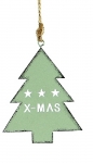  Χριστουγεννιάτικο μεταλλικό κρεμαστό δεντράκι πράσινο 10εκ 
