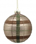  Χριστουγεννιάτικη γυάλινη μπάλα καφέ πράσινο 10εκ 