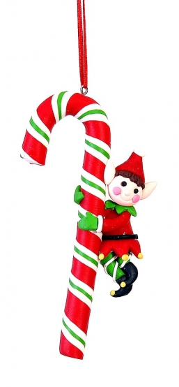 Χριστουγεννιάτικο κρεμαστό μπαστούνι ριγέ με ξωτικό 12εκ από την εταιρία Epilegin. Χριστουγεννιάτικο κρεμαστό μπαστούνι ριγέ με ξωτικό 12εκ από την εταιρία Epilegin.