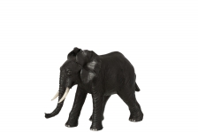  Διακοσμητικός ελέφαντας πολυρεζίν μαύρος 28x11x20cm 