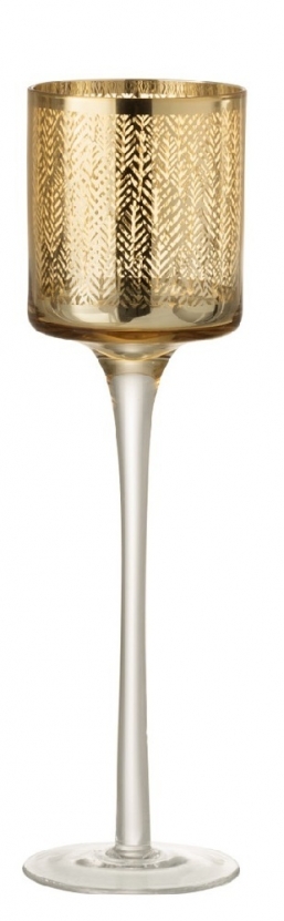 Χριστουγεννιάτικη γυάλινη βάση κεριού χρυσή 7x25εκ από την εταιρία Epilegin. Χριστουγεννιάτικη γυάλινη βάση κεριού χρυσή 7x25εκ από την εταιρία Epilegin.