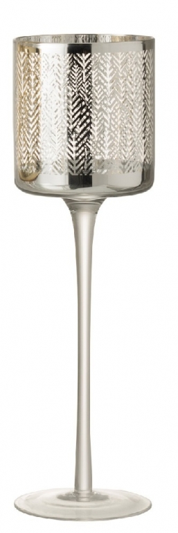 Χριστουγεννιάτικη γυάλινη βάση κεριού ασημί 9x30εκ από την εταιρία Epilegin. Χριστουγεννιάτικη γυάλινη βάση κεριού ασημί 9x30εκ από την εταιρία Epilegin.