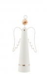  Χριστουγεννιάτικος μεταλλικός άγγελος με Led φτερά λευκός 17x8x36,5εκ 