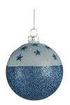  Γυάλινη χριστουγεννιάτικη μπαλα μπλε 8εκ 
